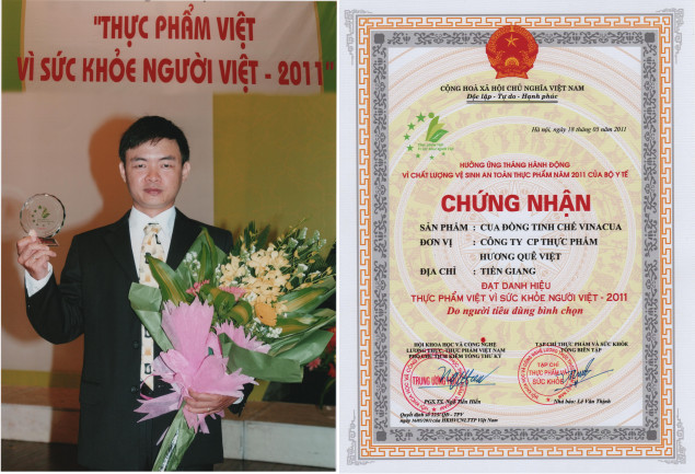 VINACUA vinh dự đón nhận danh hiệu "Thực phẩm Việt vì sức khỏe người Việt - 2011"